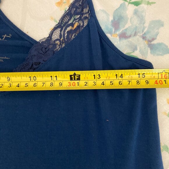 FacePlant Dreams Blue Bamboo Lace Chemise Nightie Spaghetti Straps Size M - Picture 10 of 11